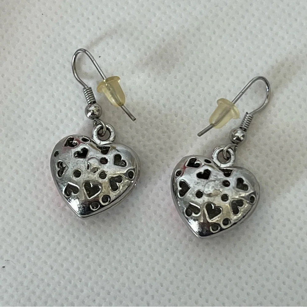 Vintage Juicy Couture Pink Black Hearts Earrings